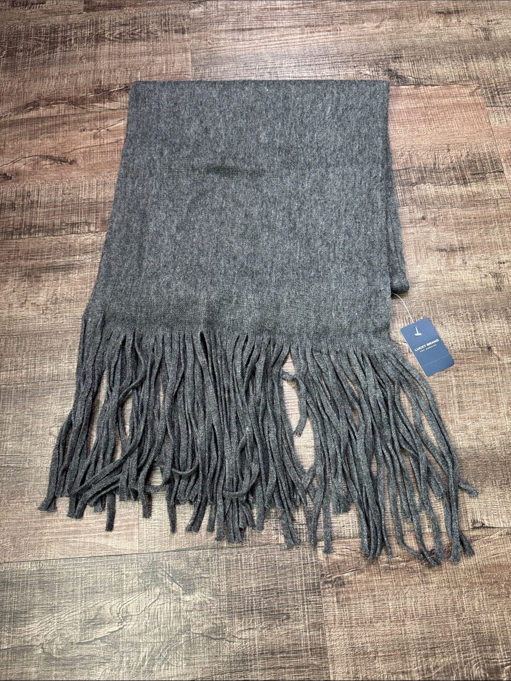 NWT Lucky Brand Gray Fringe Scarf